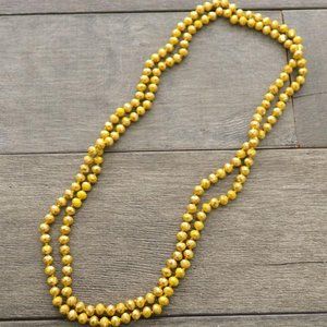 Mustard Crystal Beads Long Necklace